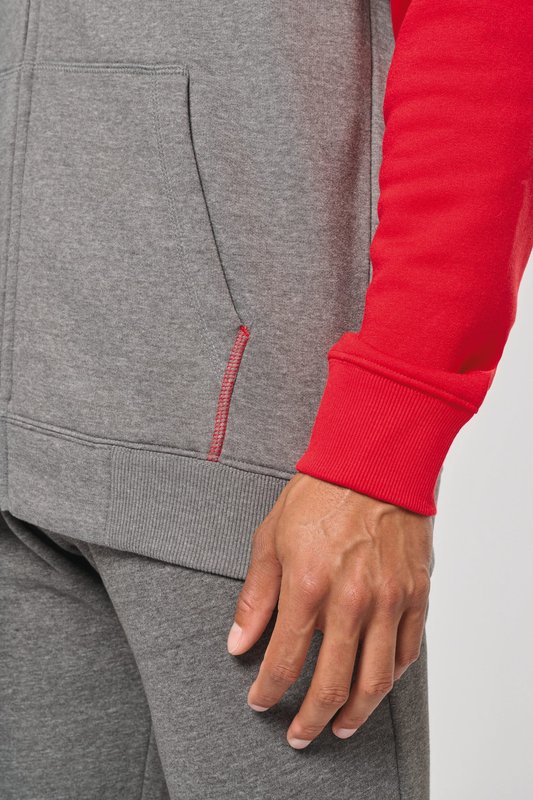Veste molleton zippée capuche bicolore unisexe – Image 13