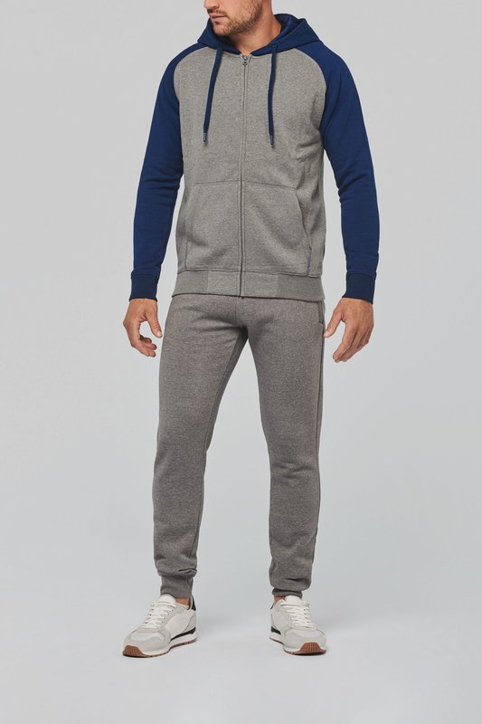 Veste molleton zippée capuche bicolore unisexe – Image 14