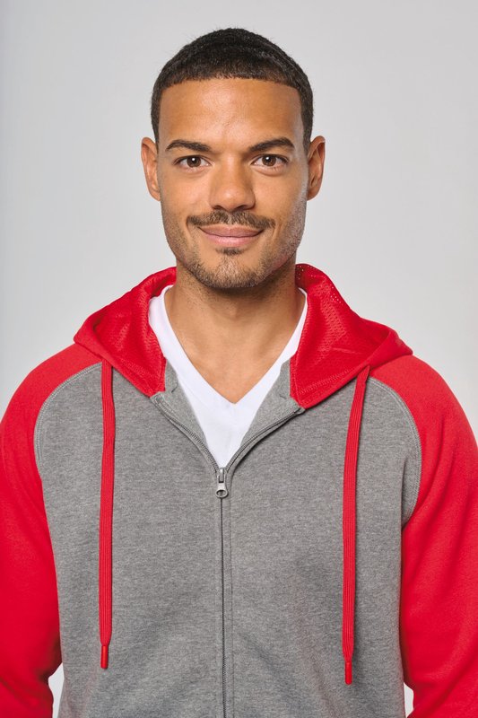 Veste molleton zippée capuche bicolore unisexe – Image 10