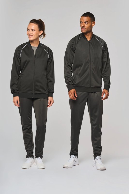 Veste de survêtement zippée avec liseré unisexe – Image 48
