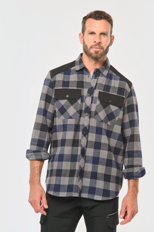 Chemise à carreaux avec poches homme – Image 6
