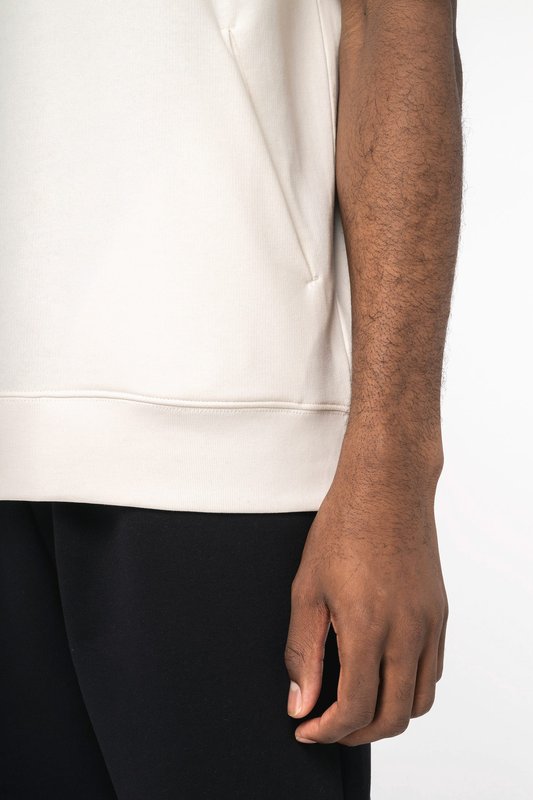 Sweat-shirt écoresponsable à capuche à épaules tombantes manches courtes French Terry unisexe – Image 9
