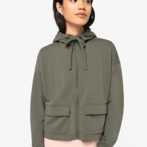 Sweat-shirt écoresponsable zippé à capuche French Terry femme