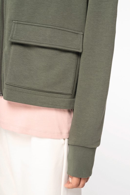 Sweat-shirt écoresponsable zippé à capuche French Terry femme – Image 8
