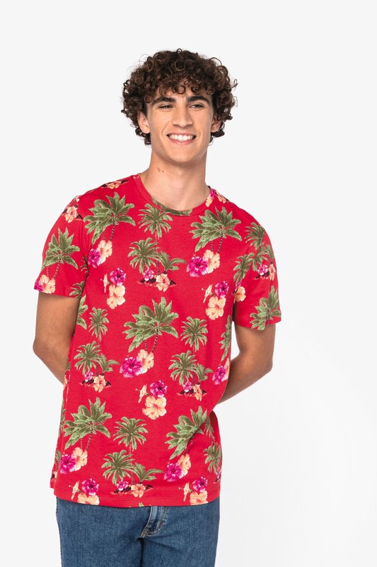 T-shirt écoresponsable imprimé tropical homme