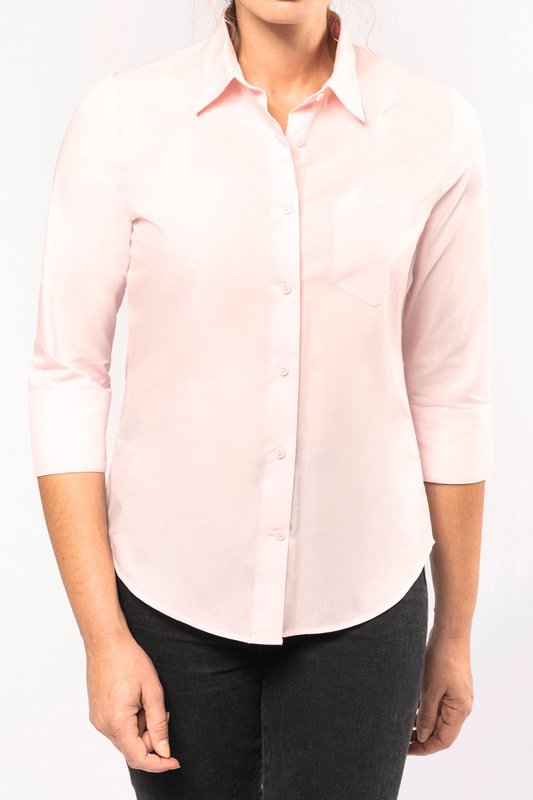 Chemise popeline polycoton manches 3/4 entretien facile femme – Image 3