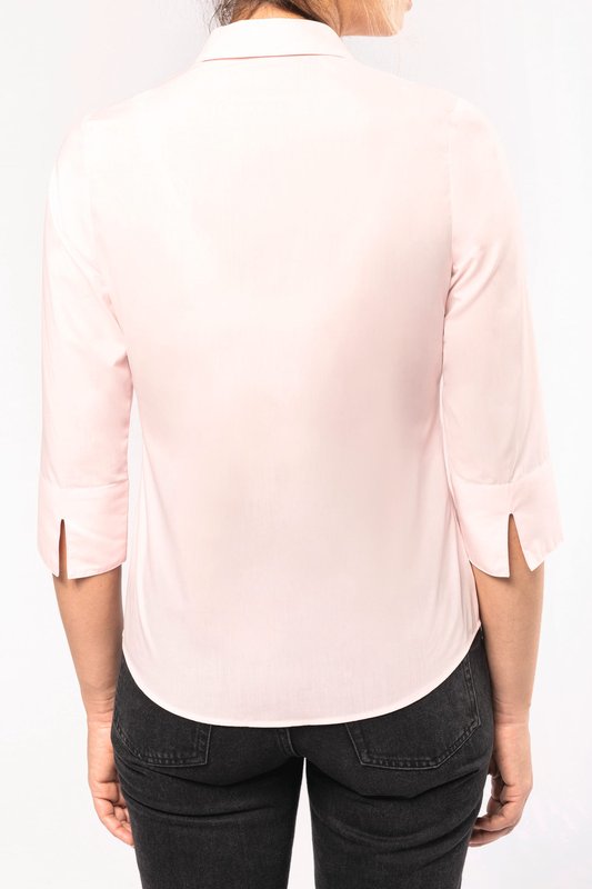 Chemise popeline polycoton manches 3/4 entretien facile femme