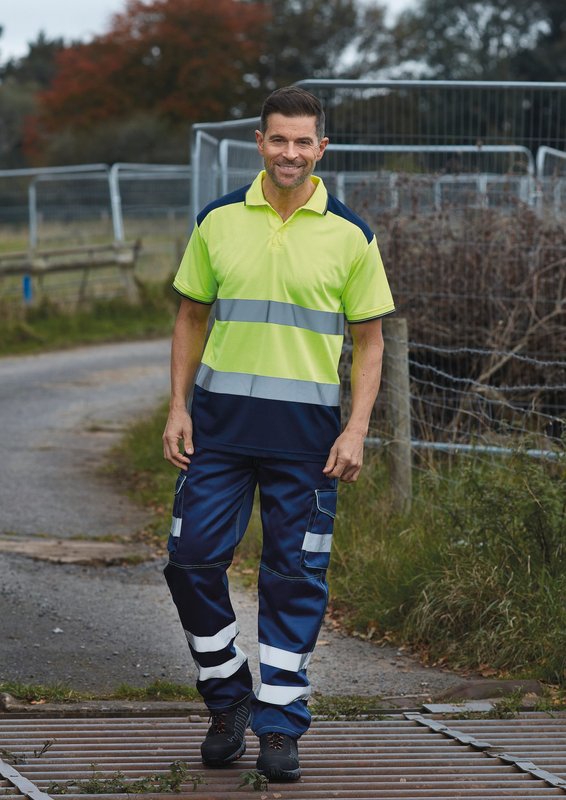 Polo bicolore haute visibilité