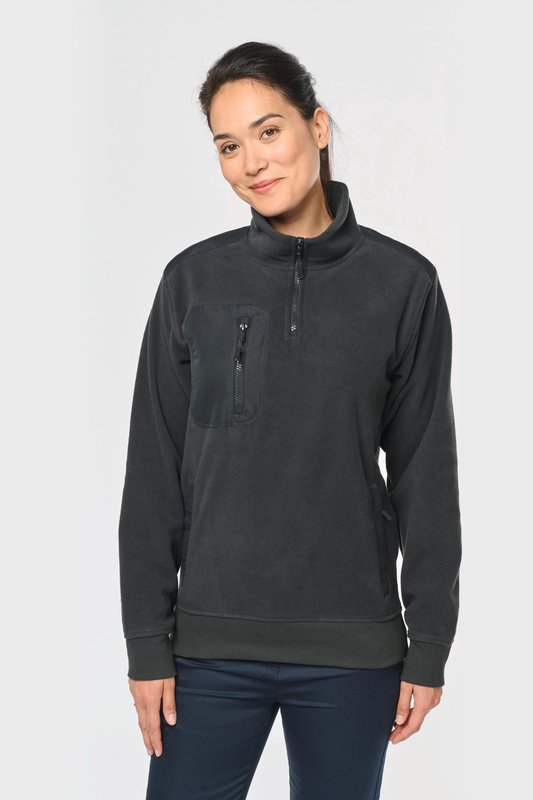 Polaire écoresponsable col zippé unisexe – Image 3