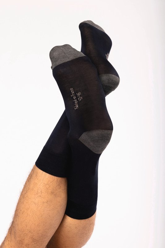 Chaussettes de ville mi-hautes coton mercerisé Origine France Garantie – Image 3