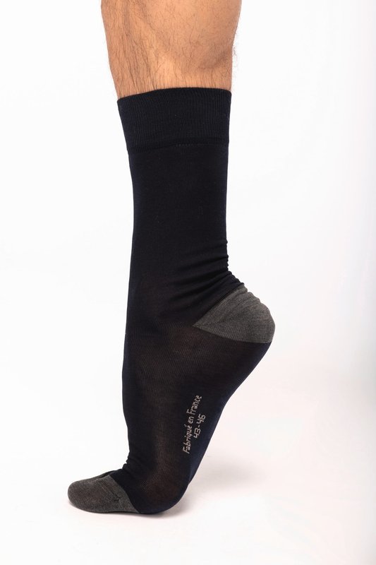 Chaussettes de ville mi-hautes coton mercerisé Origine France Garantie – Image 4