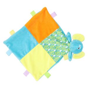 Doudou plat multicolore éléphant
