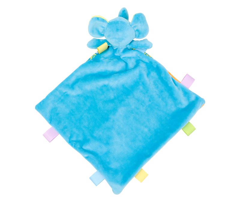 Doudou plat multicolore éléphant – Image 3