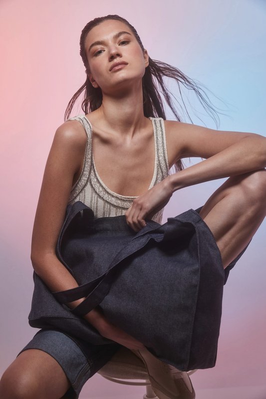 Grand sac shopping denim – Image 6