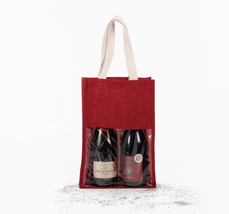 Sac porte-bouteilles en jute – Image 3