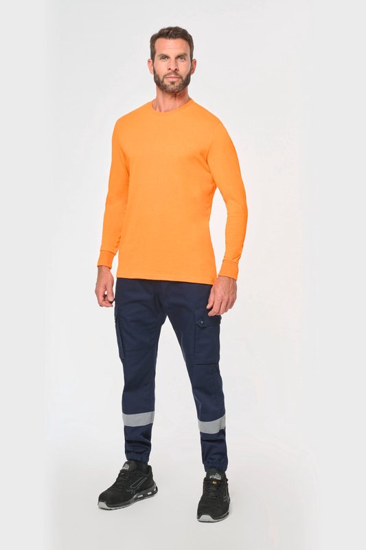 Pantalon cargo unisexe avec bas élastiqué et bande réfléchissante – Image 5