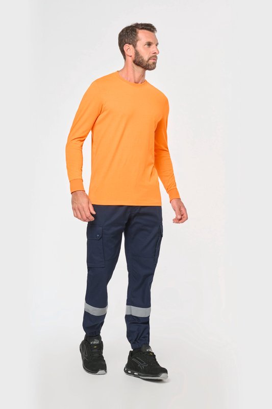 Pantalon cargo unisexe avec bas élastiqué et bande réfléchissante – Image 6