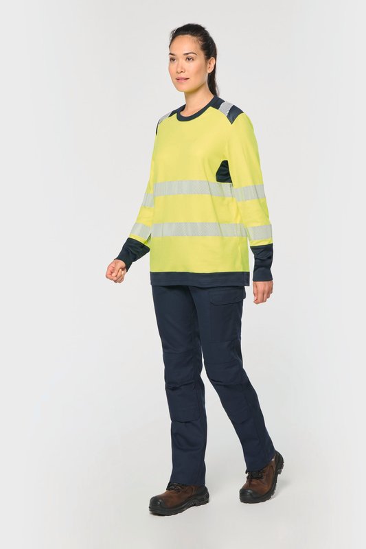 T-shirt de sécurité recyclé col rond manches longues unisexe – Image 14