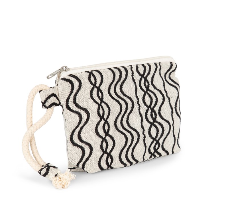 Pochette zippée recyclée - Motif vague