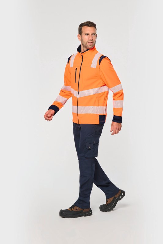Veste softshell de sécurité recyclée avec manches détachables unisexe – Image 5