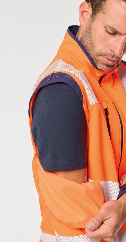 Veste softshell de sécurité recyclée avec manches détachables unisexe – Image 9
