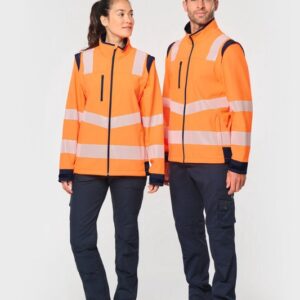 Veste softshell de sécurité recyclée avec manches détachables unisexe