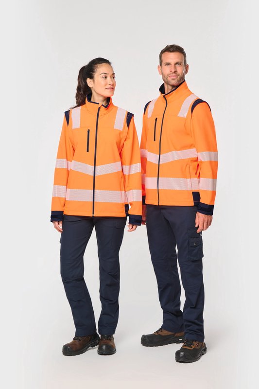 Veste softshell de sécurité recyclée avec manches détachables unisexe