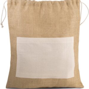 Sac en toile de jute avec cordelettes