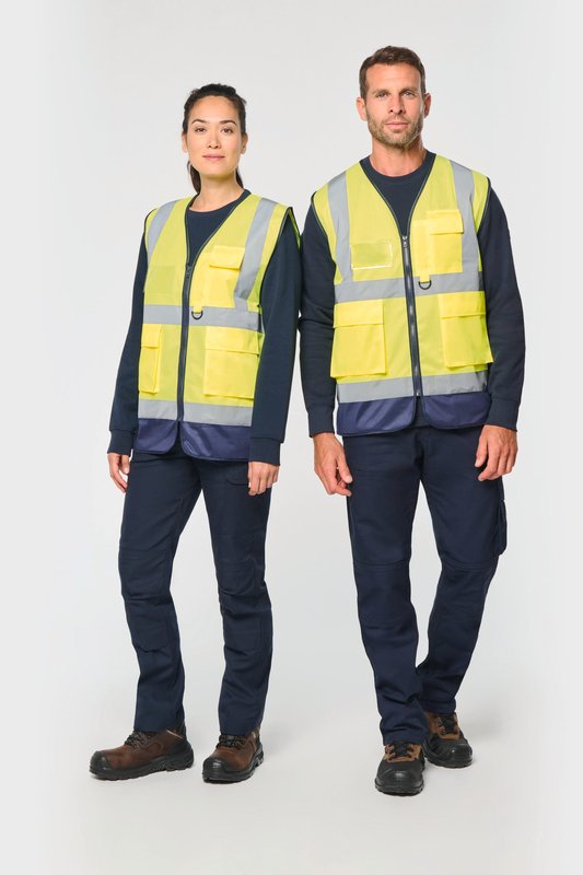 Gilet de sécurité haute visibilité recyclé avec zip unisexe