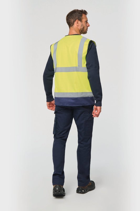Gilet de sécurité haute visibilité recyclé avec zip unisexe – Image 4
