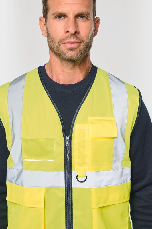 Gilet de sécurité haute visibilité recyclé avec zip unisexe – Image 5
