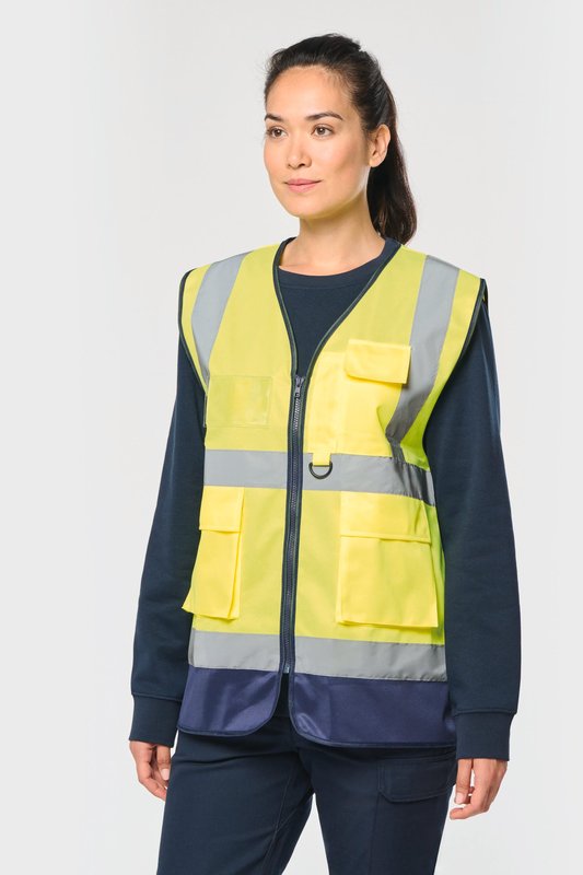 Gilet de sécurité haute visibilité recyclé avec zip unisexe – Image 12