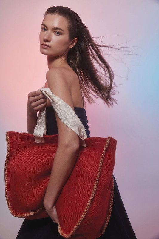 Sac en jute avec coutures contrastées – Image 5