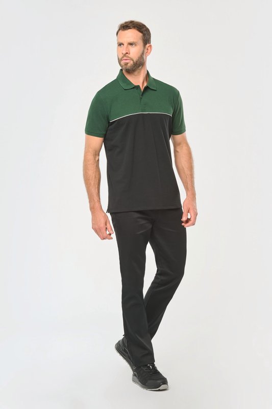 Polo bicolore écoresponsable manches courtes unisexe – Image 20