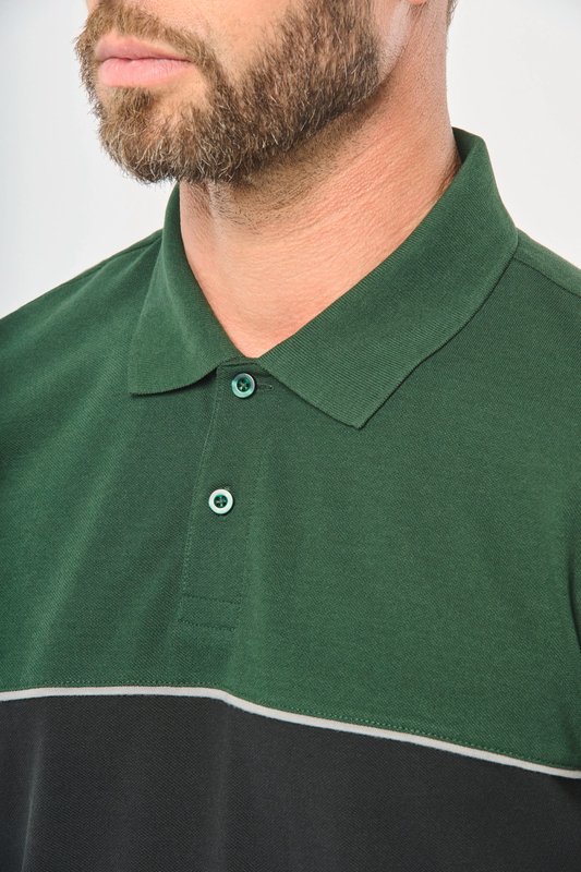Polo bicolore écoresponsable manches courtes unisexe – Image 12