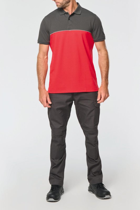 Polo bicolore écoresponsable manches courtes unisexe – Image 30