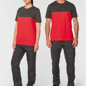 T-shirt bicolore écoresponsable manches courtes unisexe