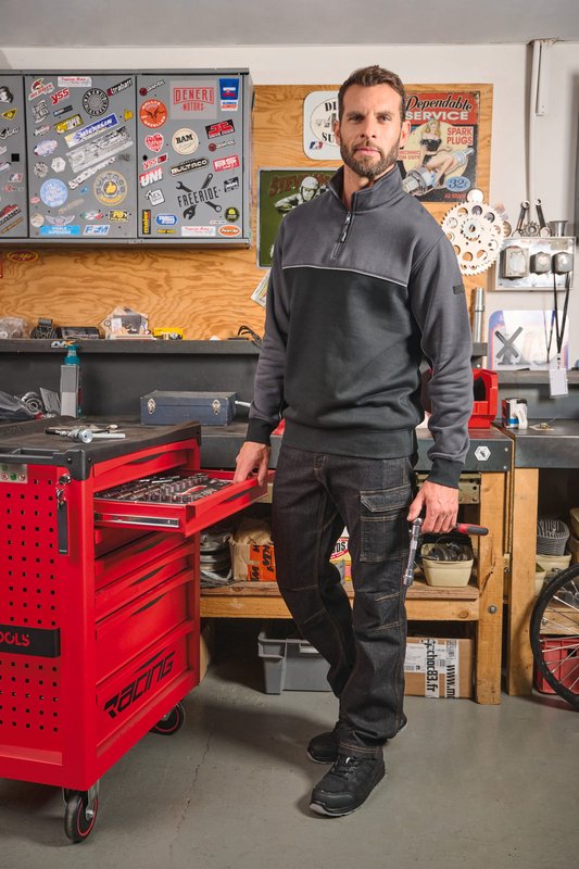 Sweat-shirt écoresponsable col zippé unisexe – Image 13