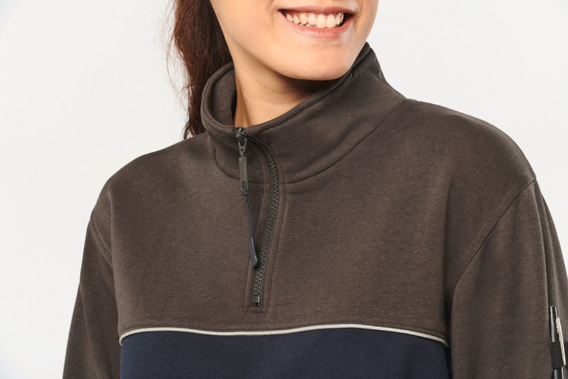 Sweat-shirt écoresponsable col zippé unisexe – Image 16