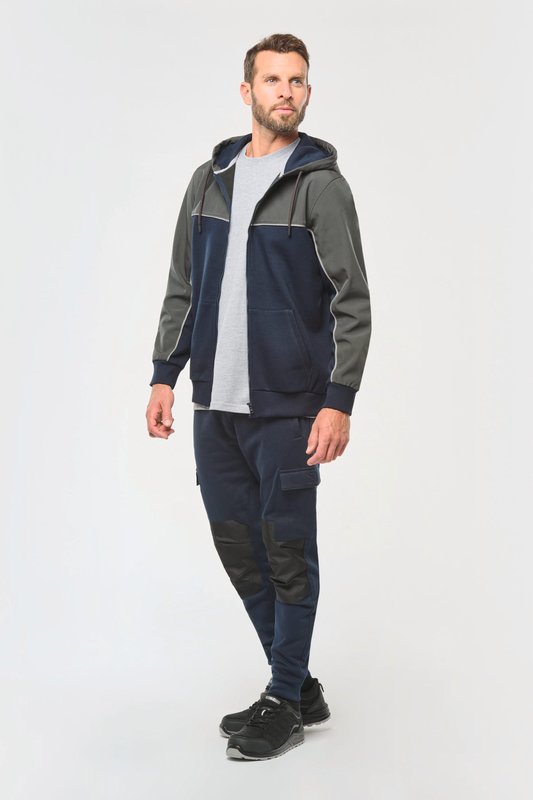 Veste molleton bicolore zippée à capuche écoresponsable unisexe – Image 3