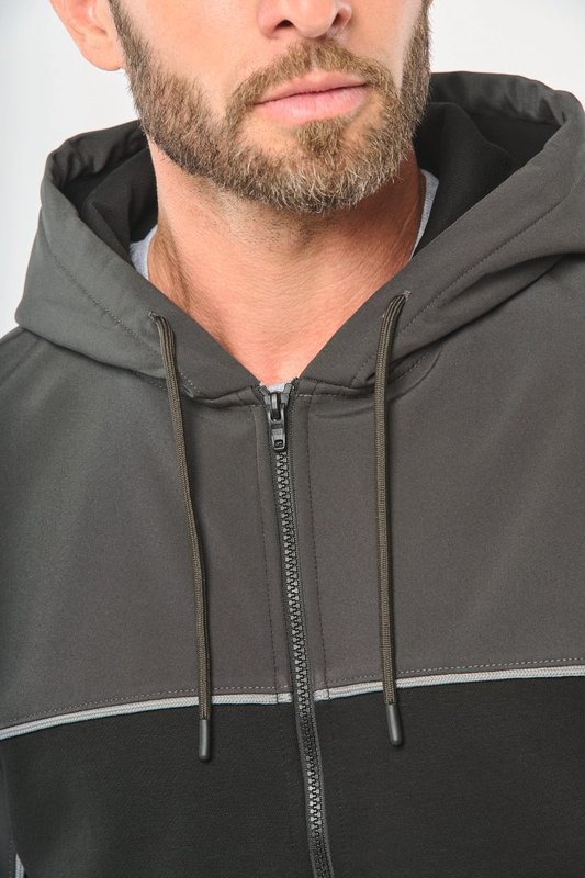Veste molleton bicolore zippée à capuche écoresponsable unisexe – Image 17