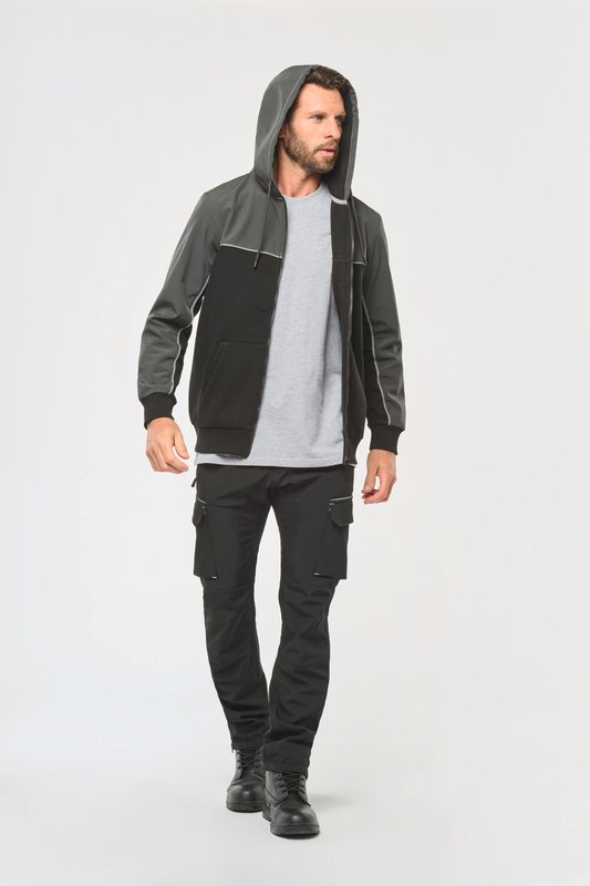 Veste molleton bicolore zippée à capuche écoresponsable unisexe – Image 21