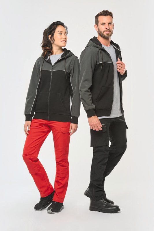 Veste molleton bicolore zippée à capuche écoresponsable unisexe – Image 11