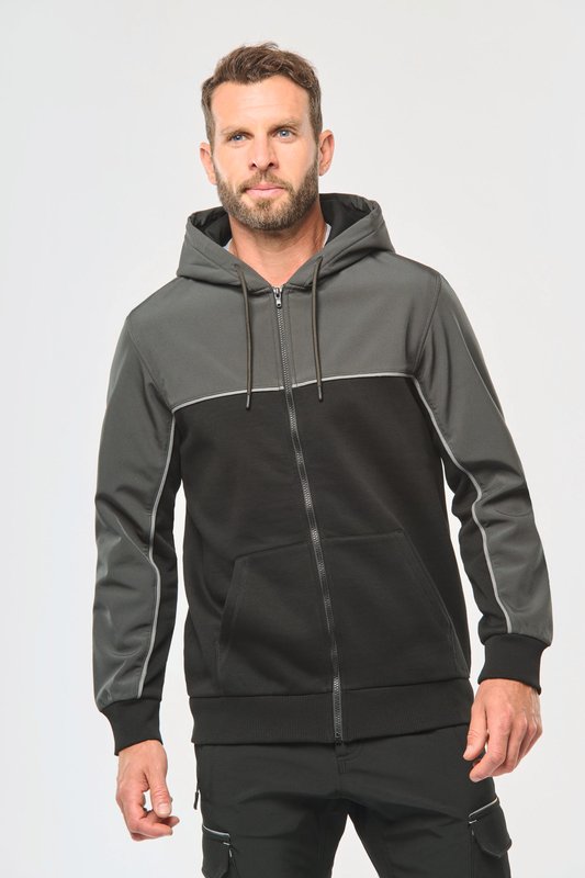 Veste molleton bicolore zippée à capuche écoresponsable unisexe – Image 12