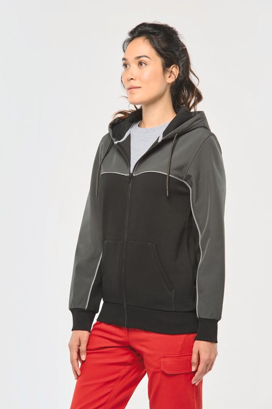 Veste molleton bicolore zippée à capuche écoresponsable unisexe – Image 20