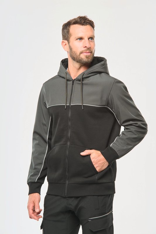 Veste molleton bicolore zippée à capuche écoresponsable unisexe – Image 13