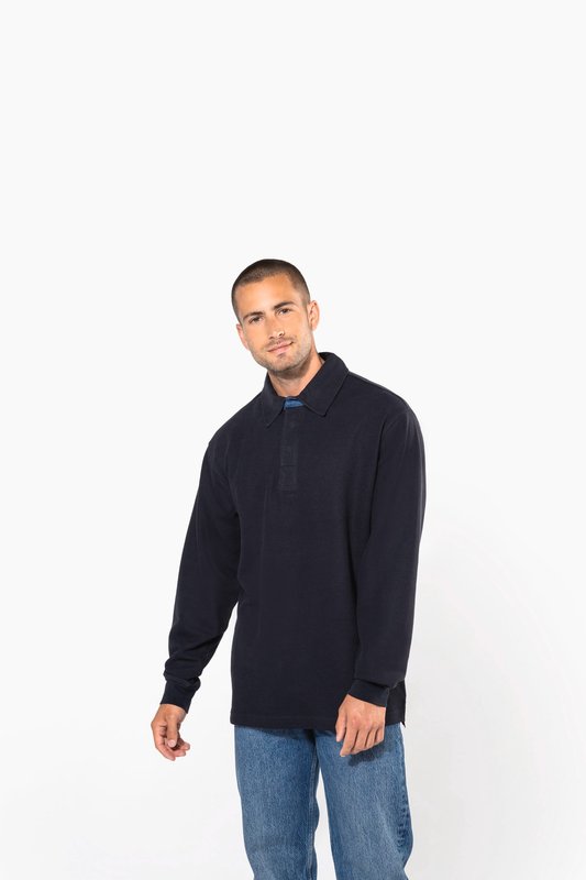 French rib > polo côtelé manches longues – Image 4