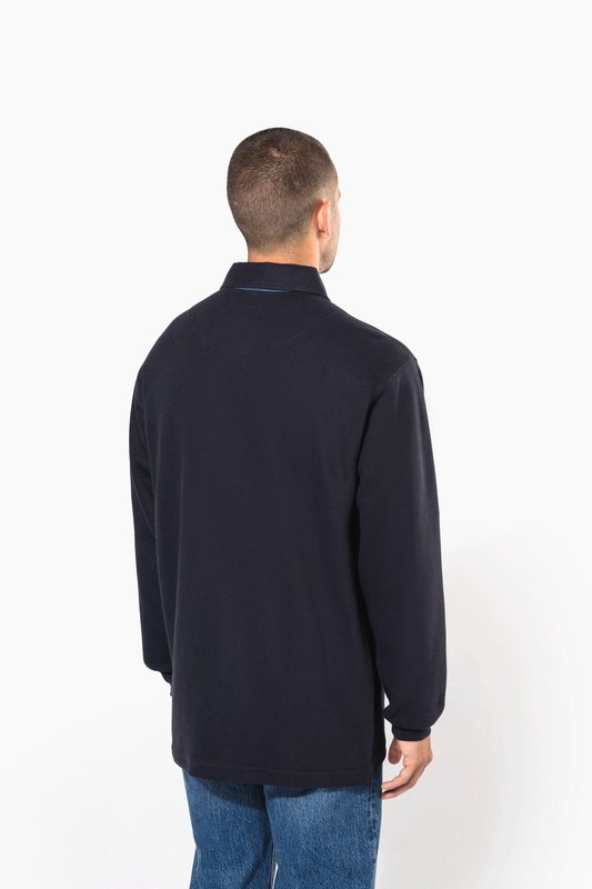 French rib > polo côtelé manches longues – Image 3