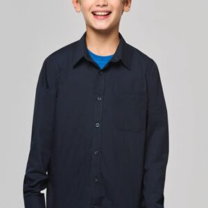 Chemise popeline manches longues enfant