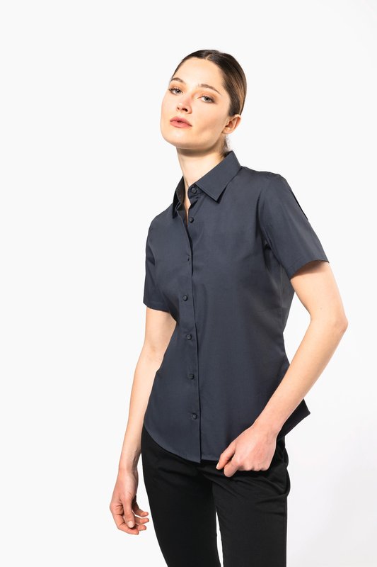 Chemise coton / élasthanne manches courtes femme – Image 3